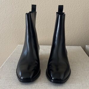 Aeyde Black Leather Ankle Booties